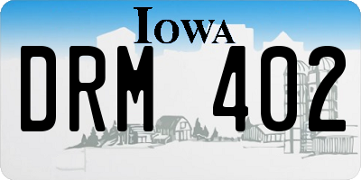IA license plate DRM402