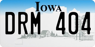 IA license plate DRM404