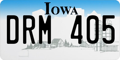 IA license plate DRM405