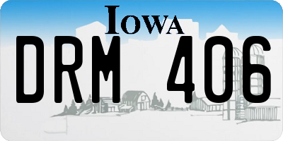 IA license plate DRM406