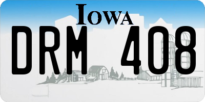 IA license plate DRM408