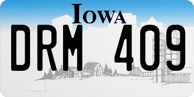 IA license plate DRM409