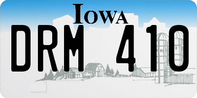 IA license plate DRM410