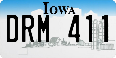 IA license plate DRM411