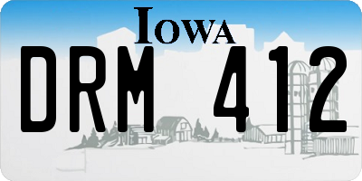 IA license plate DRM412