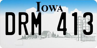 IA license plate DRM413