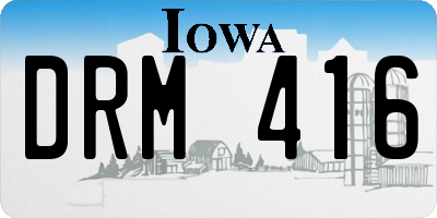IA license plate DRM416