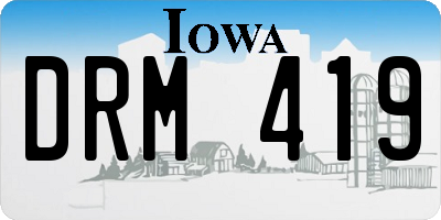 IA license plate DRM419