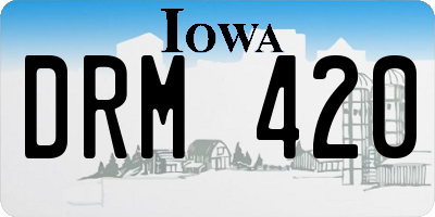 IA license plate DRM420