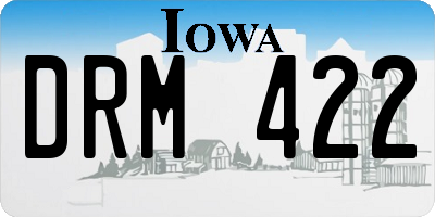 IA license plate DRM422