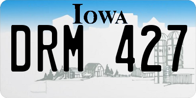 IA license plate DRM427