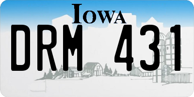 IA license plate DRM431