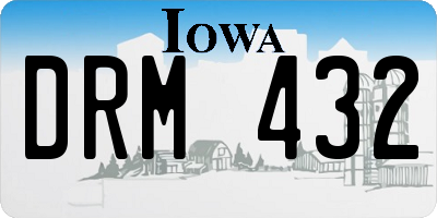 IA license plate DRM432