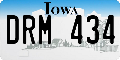 IA license plate DRM434