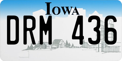 IA license plate DRM436