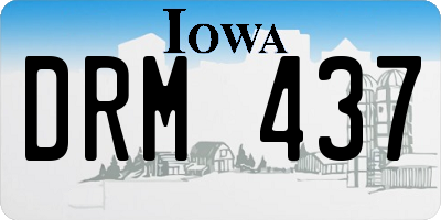 IA license plate DRM437