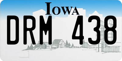 IA license plate DRM438