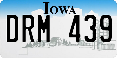 IA license plate DRM439