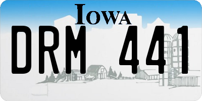 IA license plate DRM441