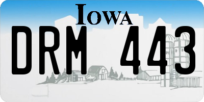 IA license plate DRM443