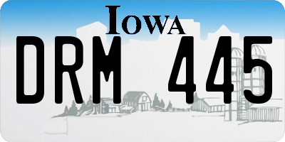 IA license plate DRM445