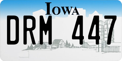 IA license plate DRM447