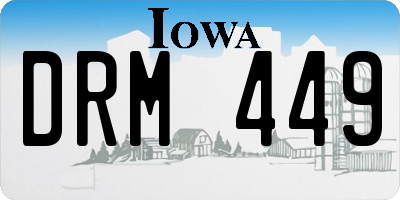 IA license plate DRM449