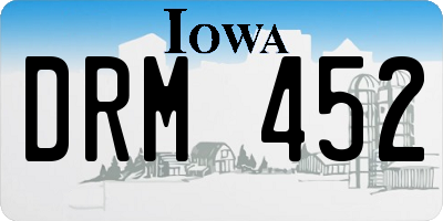 IA license plate DRM452