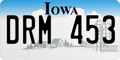IA license plate DRM453