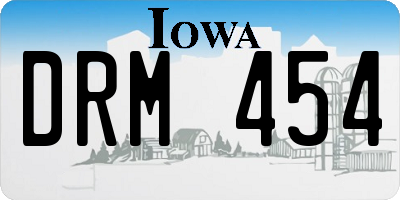 IA license plate DRM454