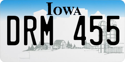 IA license plate DRM455