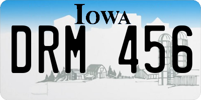 IA license plate DRM456