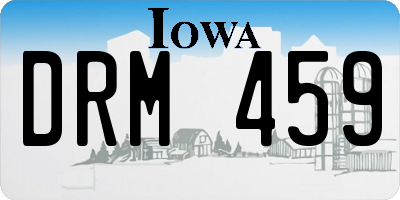 IA license plate DRM459