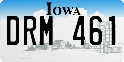 IA license plate DRM461