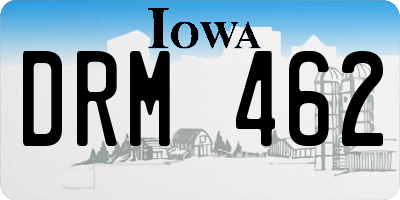 IA license plate DRM462
