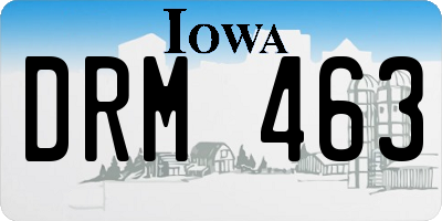 IA license plate DRM463