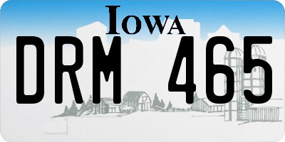 IA license plate DRM465