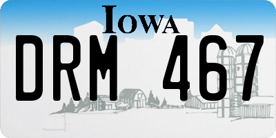 IA license plate DRM467