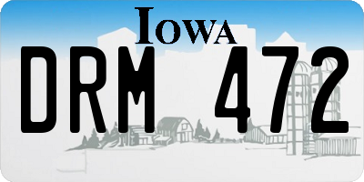 IA license plate DRM472