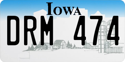 IA license plate DRM474