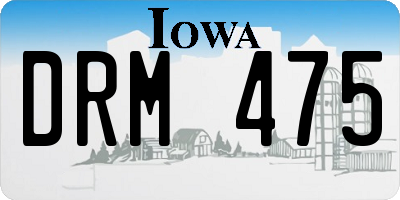 IA license plate DRM475