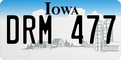 IA license plate DRM477