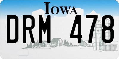 IA license plate DRM478
