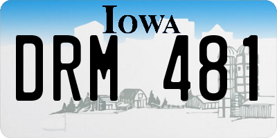 IA license plate DRM481