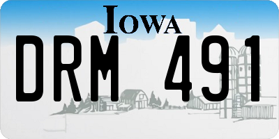IA license plate DRM491