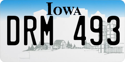 IA license plate DRM493