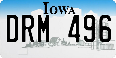 IA license plate DRM496
