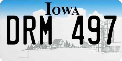 IA license plate DRM497