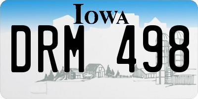IA license plate DRM498