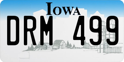 IA license plate DRM499